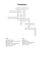 Vocabulary Crossword Puzzle
