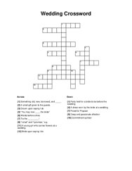 Wedding Crossword Word Scramble Puzzle