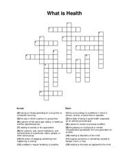 What is Health Crossword Puzzle