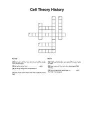 Cell Theory History Crossword Puzzle
