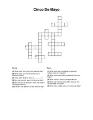 Cinco De Mayo Crossword Puzzle