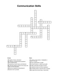 Communication Skills Crossword Puzzle