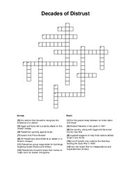 Decades of Distrust Crossword Puzzle