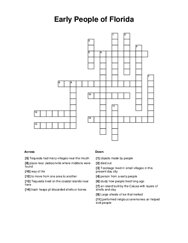 Early People of Florida Crossword Puzzle