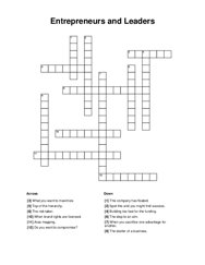 Entrepreneurs and Leaders Word Scramble Puzzle