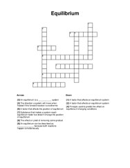 Equilibrium Crossword Puzzle