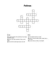 Felines Crossword Puzzle