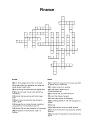 Finance Crossword Puzzle