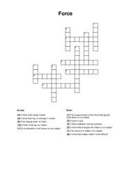 Force Crossword Puzzle