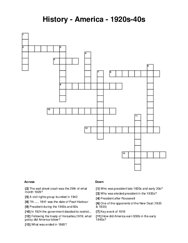 History - America - 1920s-40s Crossword Puzzle