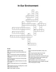 In Our Environment Crossword Puzzle