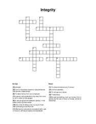 Integrity Crossword Puzzle