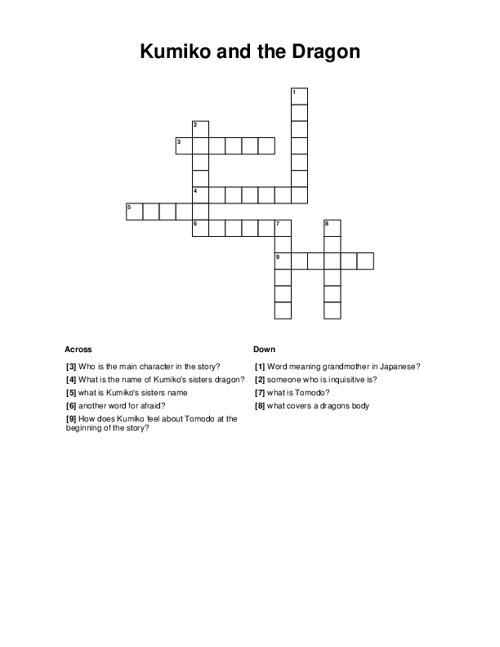 Kumiko and the Dragon Crossword Puzzle