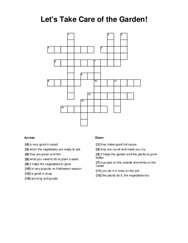 Lets Take Care of the Garden! Crossword Puzzle
