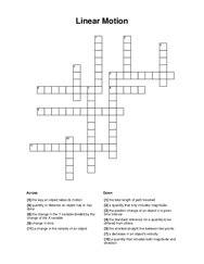 Linear Motion Word Scramble Puzzle