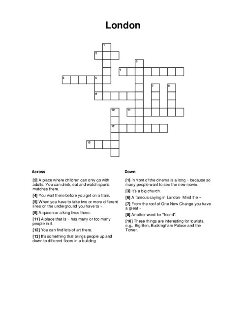 London Crossword Puzzle
