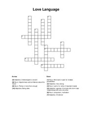 Love Language Crossword Puzzle
