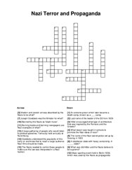 Nazi Terror and Propaganda Crossword Puzzle