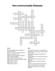 Non-communicable Diseases Crossword Puzzle