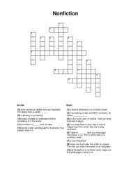 Nonfiction Crossword Puzzle