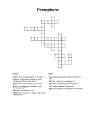 Persephone Crossword Puzzle