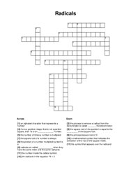 Radicals Crossword Puzzle