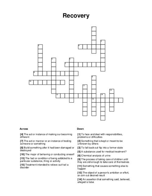 Recovery Crossword