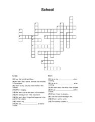 School Crossword Puzzle