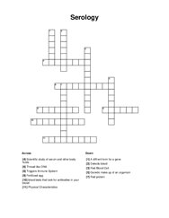 Serology Crossword Puzzle