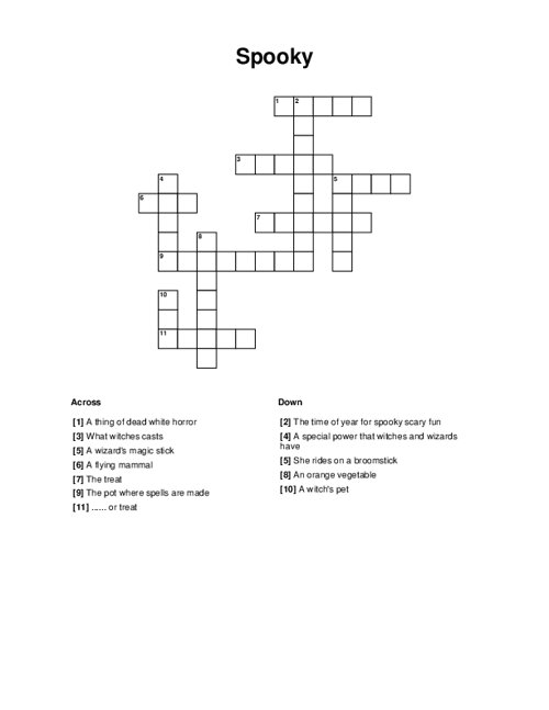 Spooky Crossword Puzzle