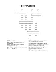 Story Genres Crossword Puzzle