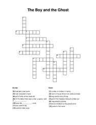 The Boy and the Ghost Crossword Puzzle
