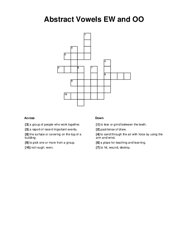Abstract Vowels EW and OO Crossword Puzzle
