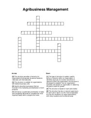 Agribusiness Management Crossword Puzzle