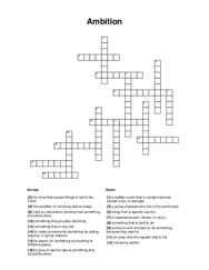Ambition Crossword Puzzle