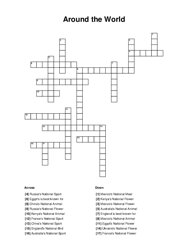 Around the World Word Scramble Puzzle