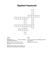 Baptism Keywords Crossword Puzzle