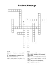 Battle of Hastings Crossword Puzzle