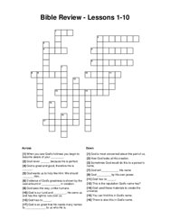 Bible Review - Lessons 1-10 Crossword Puzzle