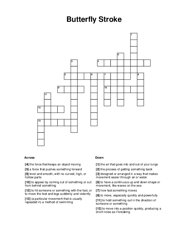 Butterfly Stroke Crossword Puzzle