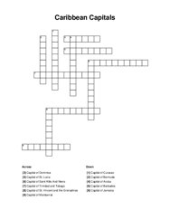 Caribbean Capitals Crossword Puzzle