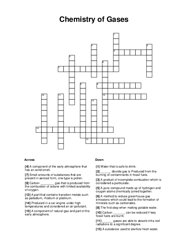 Chemistry of Gases Crossword Puzzle