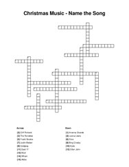 Christmas Music - Name the Song Crossword Puzzle