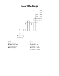 Color Challenge Crossword Puzzle