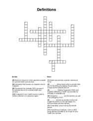 Definitions Crossword Puzzle