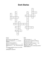 Dork Diaries Crossword Puzzle