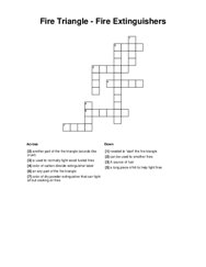 Fire Triangle - Fire Extinguishers Crossword Puzzle