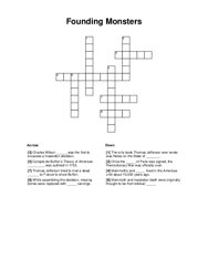 Founding Monsters Crossword Puzzle