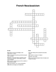 French Neoclassicism Crossword Puzzle