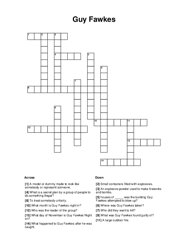 Guy Fawkes Word Scramble Puzzle